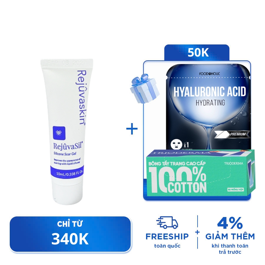 Gel Silicone Ngăn Ngừa Sẹo Và Làm Xẹp Sẹo Lồi/ Sẹo Phì Đại/ Mới Phẫu Thuật Rejuvaskin Rejuvasil 10ml