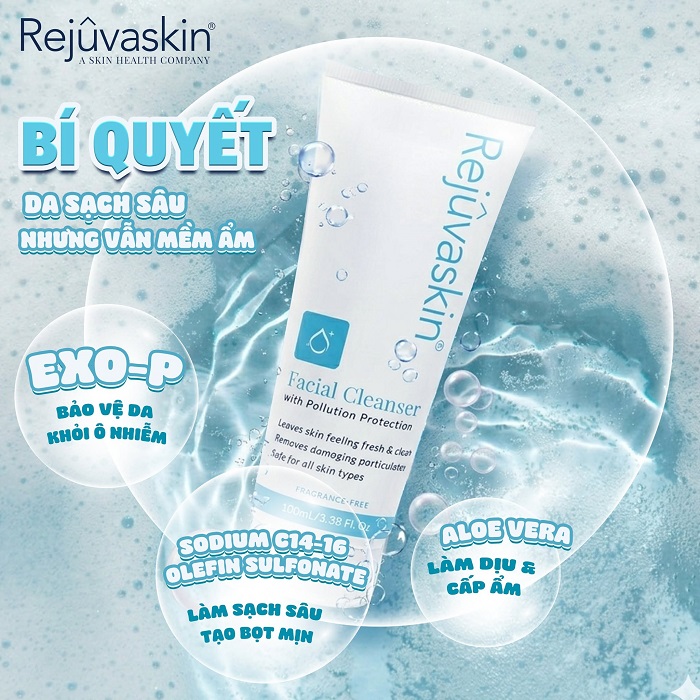 Th&agrave;nh phần sữa rửa mặt chống &ocirc; nhiễm Rejuvaskin 