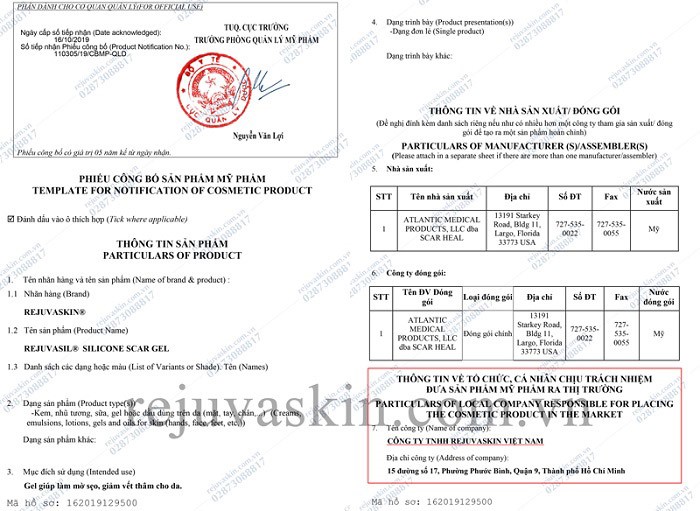 giay chung nhan thanh phan an toan cho da