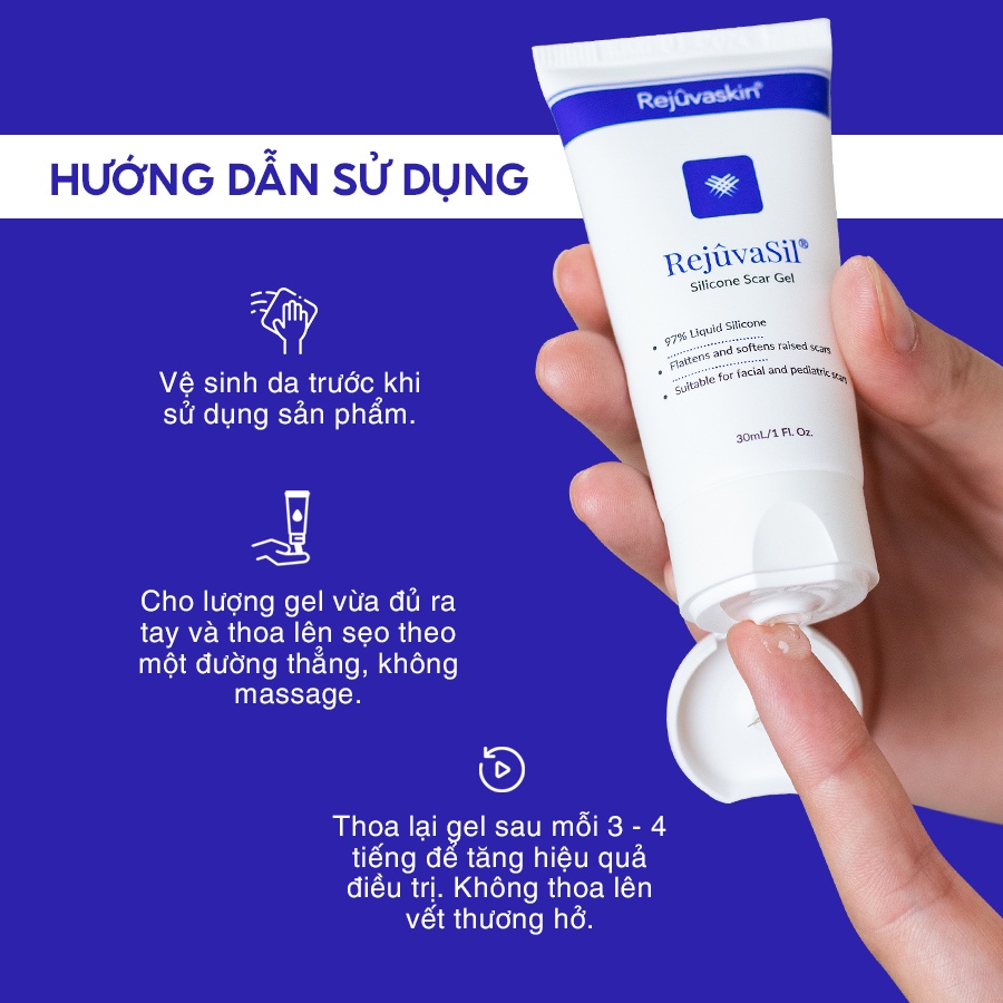 Gel ngăn ngừa sẹo và làm mờ sẹo lồi Rejuvaskin Scar Rejuvasil