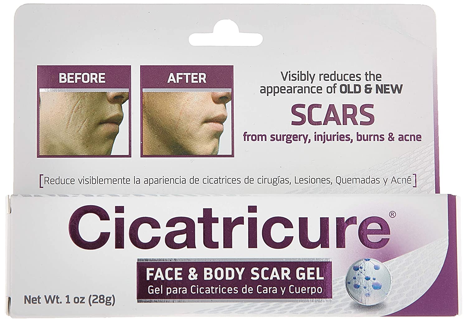Gel làm mờ sẹo Scar Cicatricure làm mềm và sắp xếp lại cấu trúc các tế bào giúp vết sẹo xẹp dần