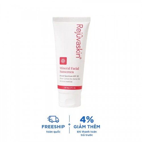 Kem Chống Nắng Vật Lý Dưỡng Ẩm, Phục Hồi Da Rejuvaskin Mineral Facial SPF 32 60ml Kem Chống Nắng Vật Lý Dưỡng Ẩm, Phục Hồi Da Rejuvaskin Mineral Facial SPF 32 60ml